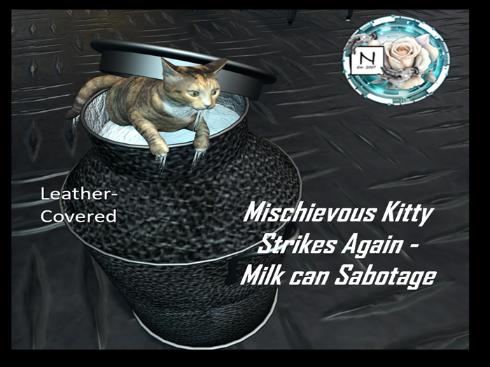Mischievious Kity Strikes Again - Milk Jug Leather Cover