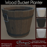 Wood Bucket Planter - Original Full Permission Mesh