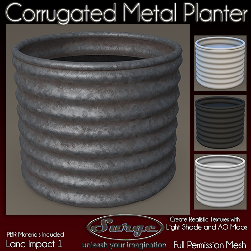 Corrugated Metal Planter - Original Full Permission Mesh
