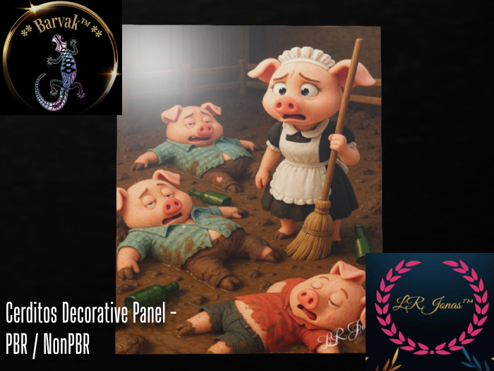 Barvak™ - Cerditos Decorative Panel - PBR / NonPBR - 100% Mesh