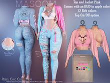 [[Masoom] Top y chaqueta Rebel Chic - Pink