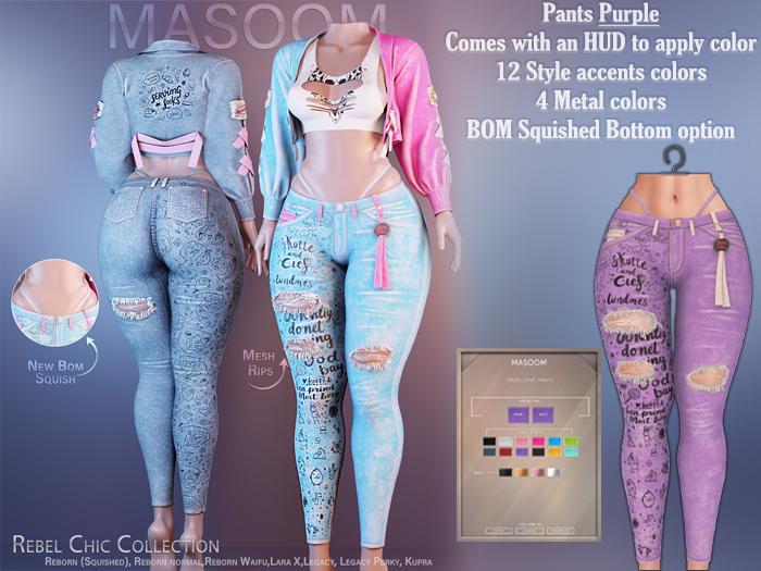 [[ Masoom ]] Rebel Chic Pants - Purple
