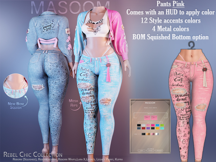 [[ Masoom ]] Rebel Chic Pants - Pink