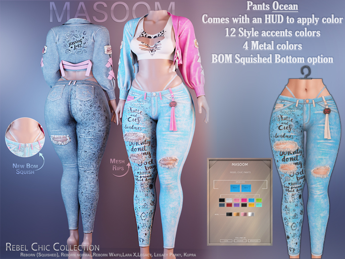 [[ Masoom ]] Rebel Chic Pants - Ocean