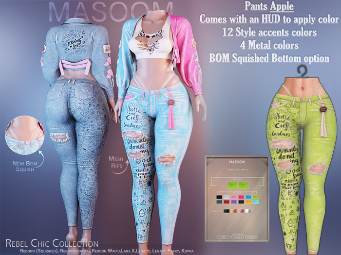 [[ Masoom ]] Rebel Chic Pants - Apple