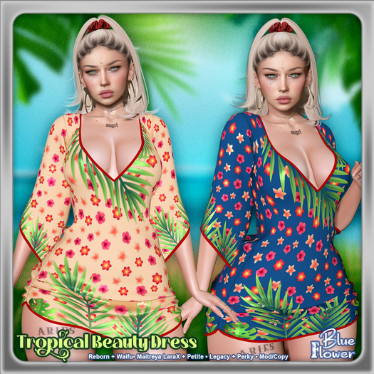 Blue Flower - Tropical Beauty Dress - Fatpack