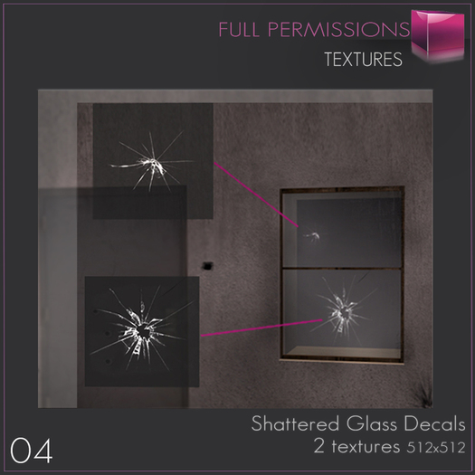 Full Perm 2 Shattered Glass Decals 04  Textures Builder's Kit Set