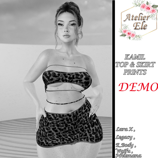 {AE}  [ DEMO ] KAMIL  TOP & SKIRT PRINTS