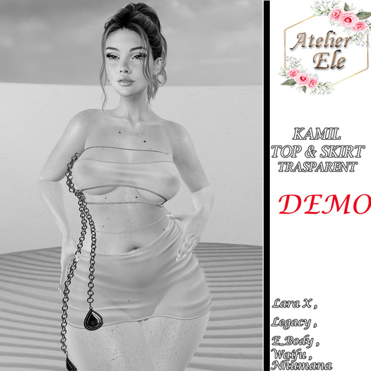 {AE}  [ DEMO ] KAMIL  TOP & SKIRT TRASPARENT
