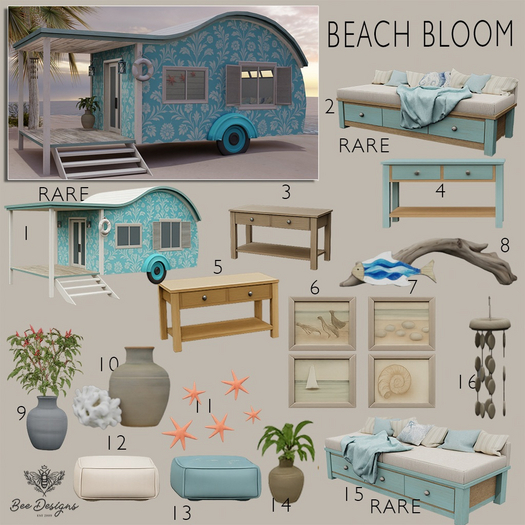 16 Bee Designs Beach Bloom