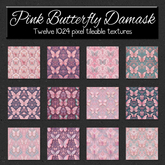 *Wallflowers* Pink Butterfly Damask