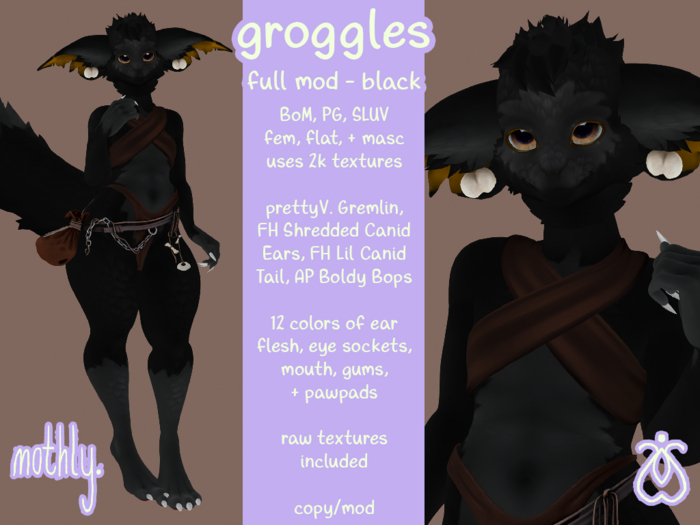 mothly. groggle - black