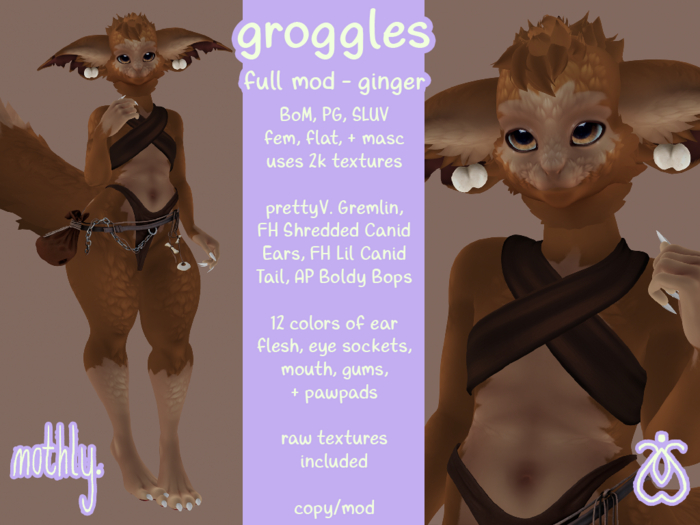 mothly. groggle - ginger