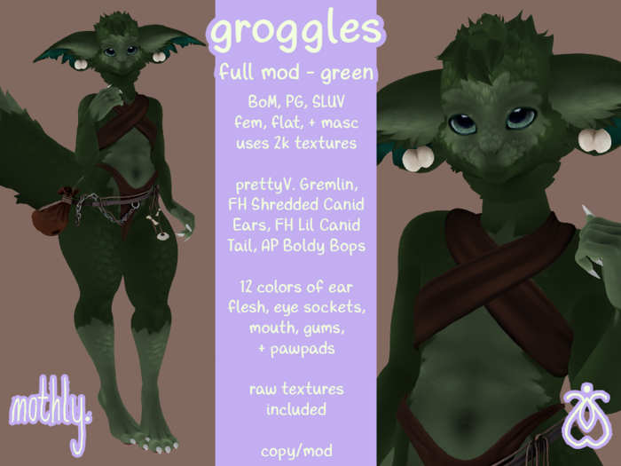 mothly. groggle - green