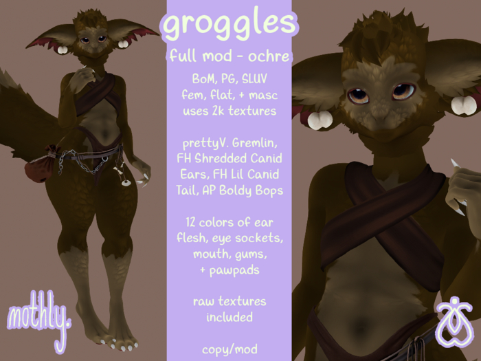 mothly. groggle - ochre