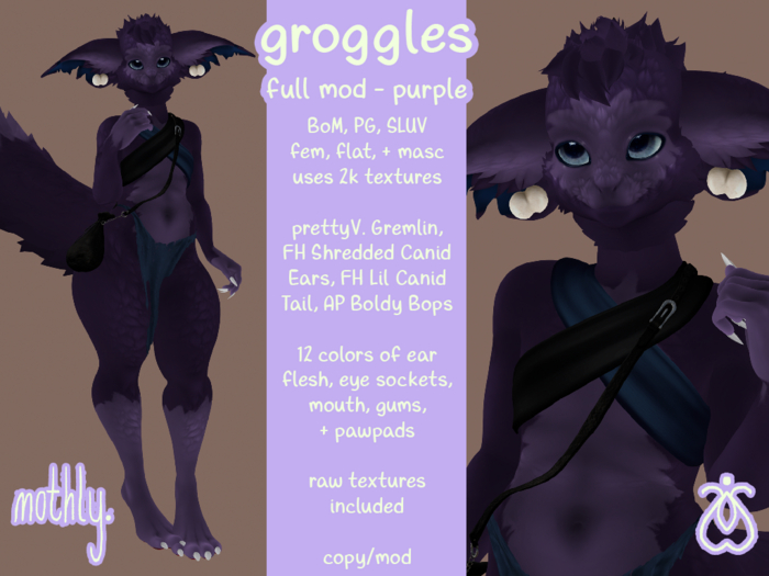 mothly. groggle - purple