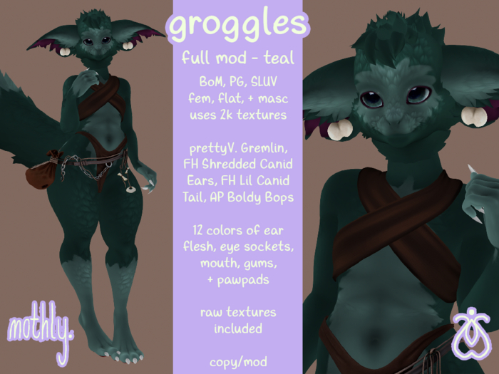 mothly. groggle - teal