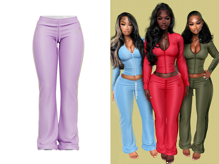 [Brior] Velour Track Pants - (Purple)