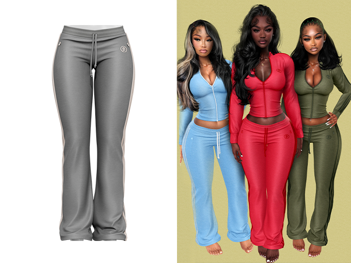 [Brior] Velour Track Pants - (Grey)