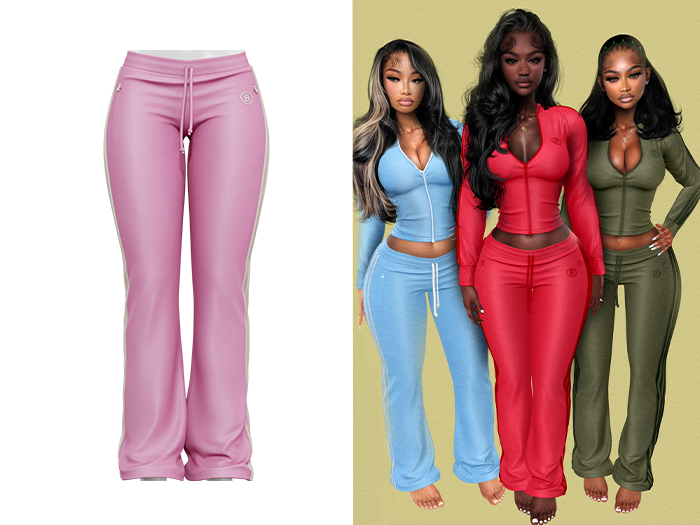 [Brior] Velour Track Pants - (Pink)
