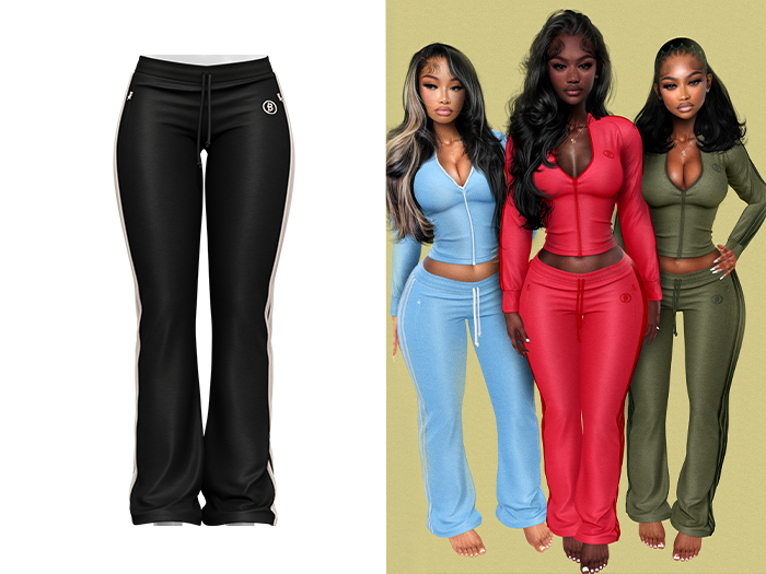[Brior] Velour Track Pants - (Black)