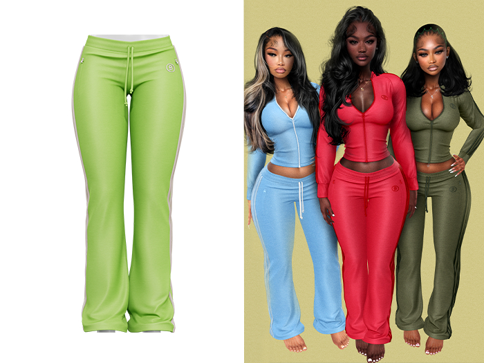[Brior] Velour Track Pants - (Green)