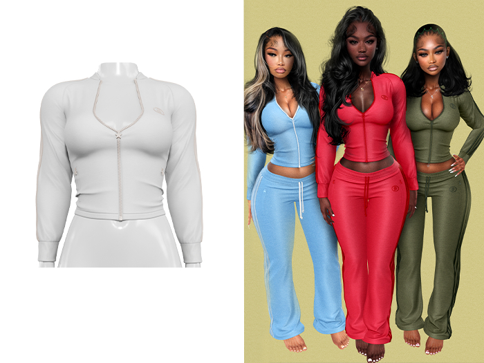 [Brior] Velour Track Jacket - (White)