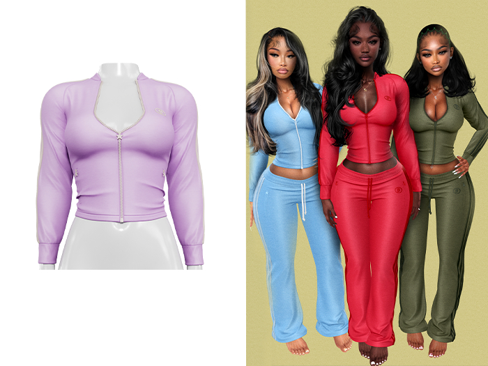 [Brior] Velour Track Jacket - (Purple)