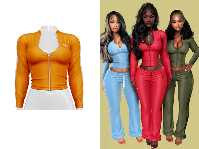 [Brior] Velour Track Jacket - (Orange)