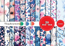TEXTURE BLUE PINK DAINTY FLOWERS (add)