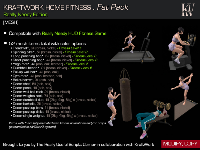 *KraftWork Home Fitness FAT PACK (Really Needy Edition)