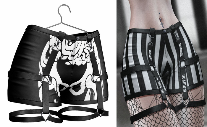 [DumDum] Strapped Shorts - Skeleton