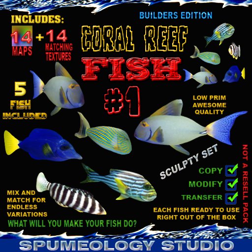 CORAL REEF SCULPTED FISH - MAPS AND TEXTURES INCLUDED