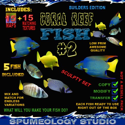 SCULPTED CORAL REEF FISH - MAPS AND TEXTURES INCLUDED