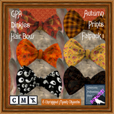 GPA Dinkies Hair Bow - Fatpack Autumn Prints 1