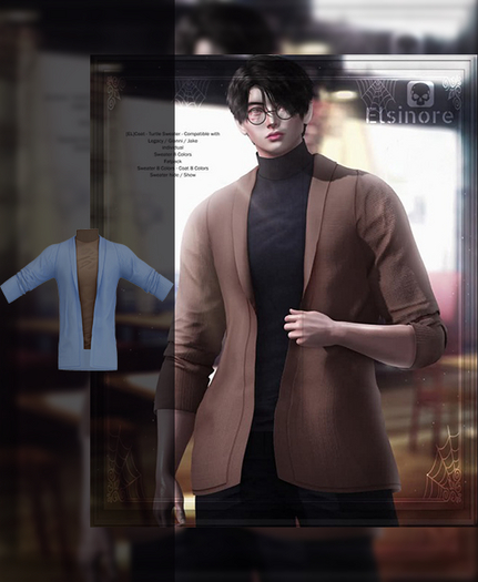 [EL]Coat - Turtle Sweater Blue L