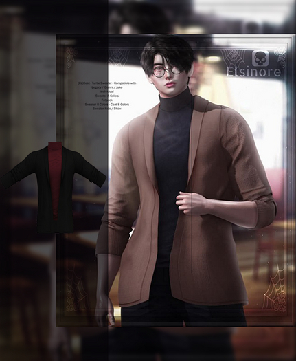 [EL]Coat - Turtle Sweater Black