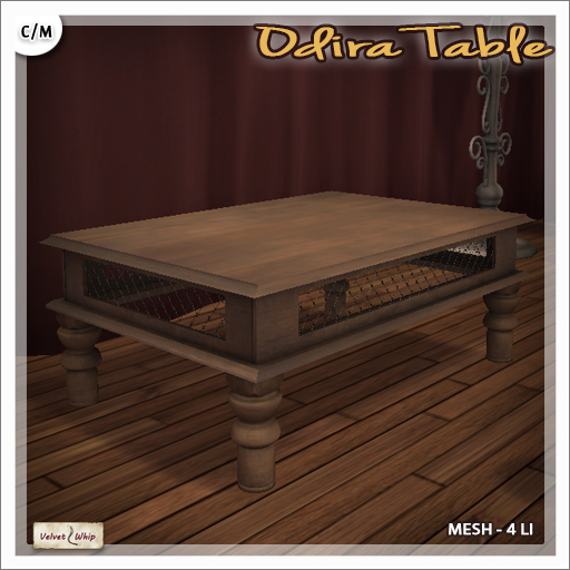 [V/W] Odira Table - Low table with iron decors - Mesh Furniture