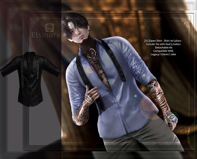[EL]Open Shirt Black