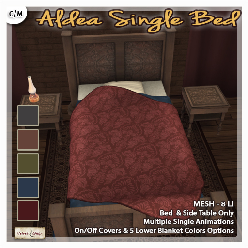 [V/W] Aldea Single Bed - Bed with Multiple Single Animations, On/Off Covers & 5 Lower Blanket Colors - Mesh Furniture
