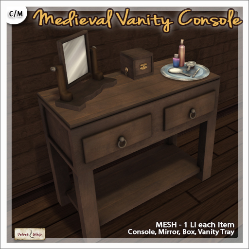 [V/W] Medieval Vanity Console - Table, Mirror, Box, Vanity Tray