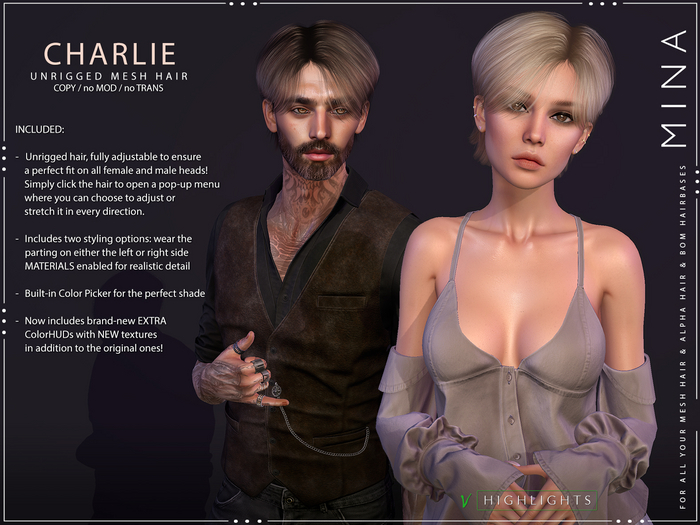 MINA Hair - Charlie - Highlights [Add to Unpack]