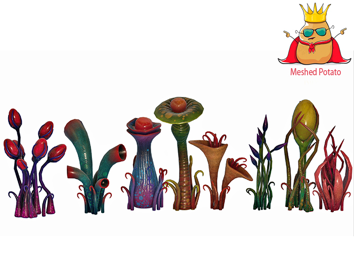 Second Life Marketplace - Meshed Potato Alien Fantasy PBR Plant Pack ...