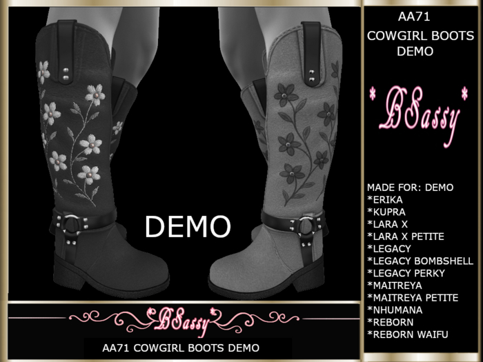 *BSASSY* AA71 COWGRIL BOOTS DEMO