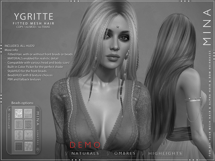 MINA Hair - Ygritte - All colors [Add to Unpack] DEMO