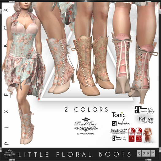 PIXEL BOX - Little Floral Boots