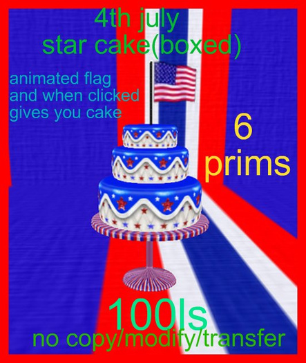 4th july star cake(boxed)