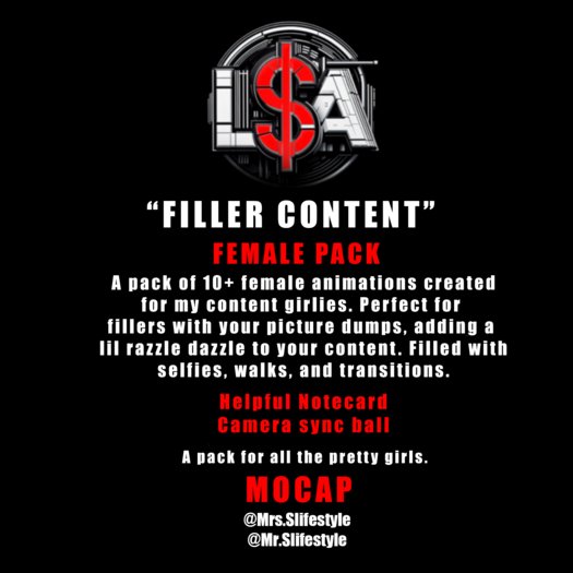 L$A - "FILLER CONTENT" FEMALE PACK