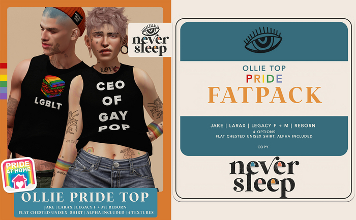 Never Sleep // Ollie Top // Pride Pack