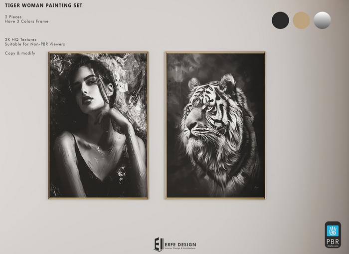 Tiger Woman Realistic Oil Painting Set PBR [Erfe Design]*